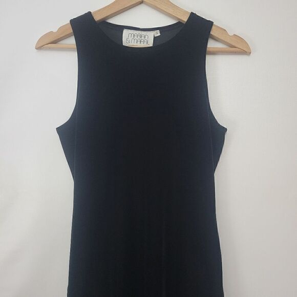 Marian& Maral Vintage Black Velour Maxi Dress - Picture 4 of 10